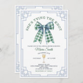 Chinoiserie Shes Tying The Knot Bow Vrijgezellenfe Kaart (Voorkant / Achterkant)