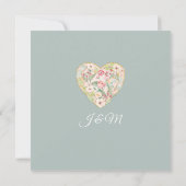 Chinoiserie Silver Sage Waterverf Rozen Floral Kaart (Achterkant)