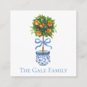 Chinoiserie Sinaasappel Topiary, Ginger Jar Custom Informatiekaartje (Voorkant)