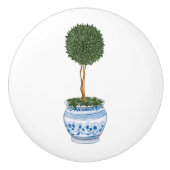 Chinoiserie Single Topiary Tree Keramische Knop (Voorkant)