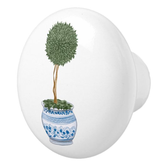 Chinoiserie Single Topiary Tree Keramische Knop (Rechts)