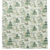 Chinoiserie Soft Green Douchegordijn (Voorkant)