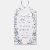 Chinoiserie Something Blue Bruiloftsfeest Cadeaulabel (Voorkant)