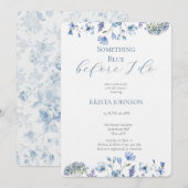 Chinoiserie Something Blue Vrijgezellenfeest Kaart (Voorkant / Achterkant)