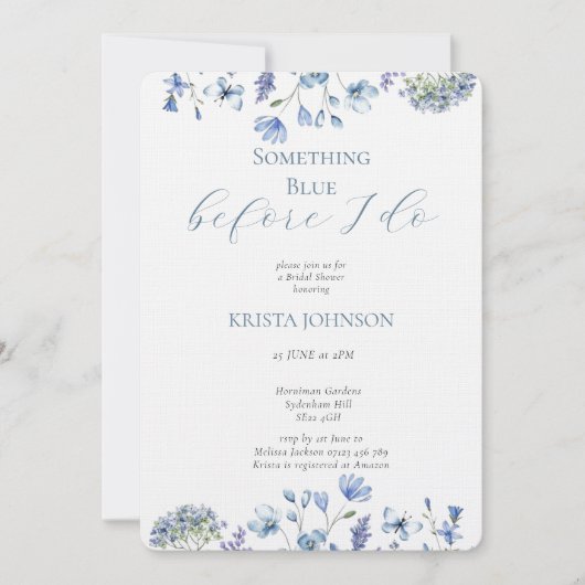 Chinoiserie Something Blue Vrijgezellenfeest Kaart (Voorkant)