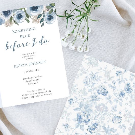 Chinoiserie Something Blue Vrijgezellenfeest Kaart