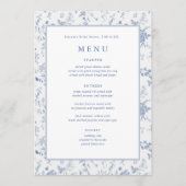 Chinoiserie Something Blue Vrijgezellenfeest Menu (Voorkant)