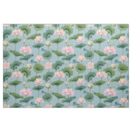 Chinoiserie-stijl lotus en dragonfly stof