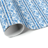 Chinoiserie Striped Floral Print Cadeaupapier (Rol Hoek)