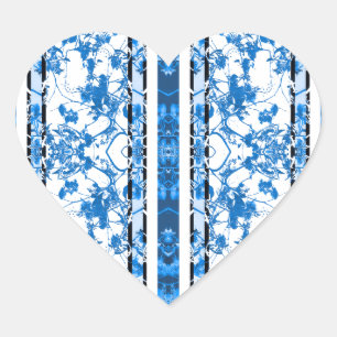 Chinoiserie Striped Floral Print Hart Sticker