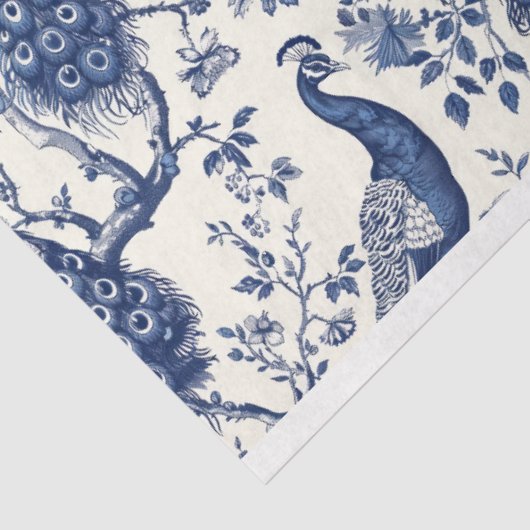 Chinoiserie Style Peacock Theme Tissue Paper Tissuepapier (Detail)