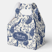 Chinoiserie Style Peacock Theme Wedding Favoriet B Bedankdoosjes (Achterkant)