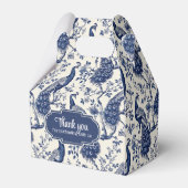 Chinoiserie Style Peacock Theme Wedding Favoriet B Bedankdoosjes (Achterkant)