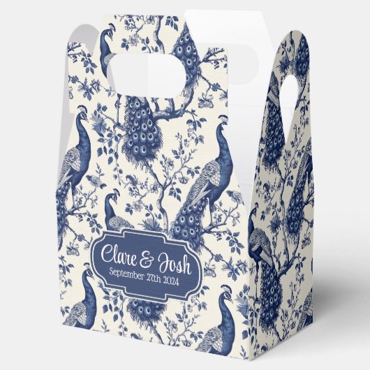 Chinoiserie Style Peacock Theme Wedding Favoriet B Bedankdoosjes (Geopend)