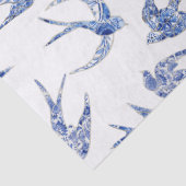 Chinoiserie Swallow Bird Blue Decoupage Tissuepapier (Detail)