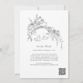Chinoiserie swan all in one Wedding Invitation Kaart (Achterkant)