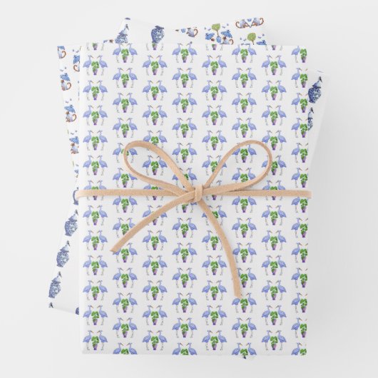 Chinoiserie Tableaus Wrapping Paper (In situ)