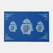 Chinoiserie Tassel Blue Ginger Jars Welkomstmat Deurmat (Voorkant)