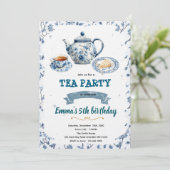 Chinoiserie tea party Invitation Kaart (Staand voorkant)