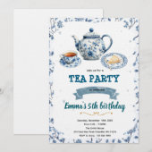 Chinoiserie tea party Invitation Kaart (Voorkant / Achterkant)