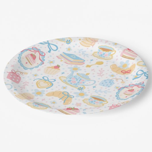 Chinoiserie Teatime Pattern Papieren Bordje (Gekanteld)