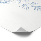 Chinoiserie teddybeer Toile baby shower Welkom Poster (Hoek)