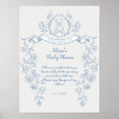 Chinoiserie teddybeer Toile baby shower Welkom Poster (Voorkant)