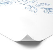 Chinoiserie teddybeer Toile baby shower Welkom Poster (Hoek)