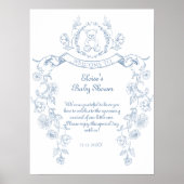 Chinoiserie teddybeer Toile baby shower Welkom Poster (Voorkant)
