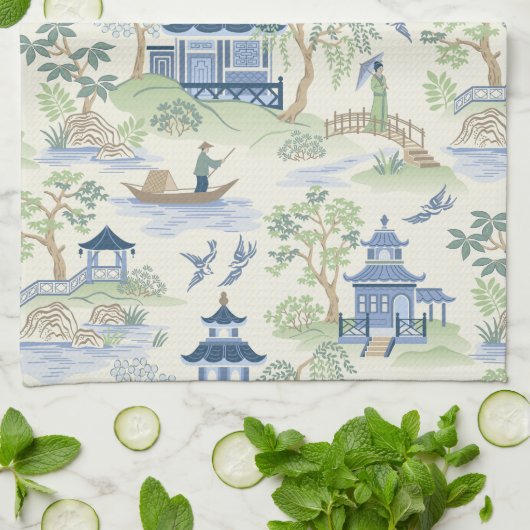 Chinoiserie Theedoek (Gevouwen)