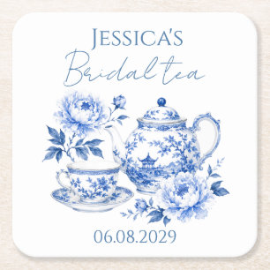 Chinoiserie Theepot Bloemige Vintage Bruidsfeest Kartonnen Onderzetters