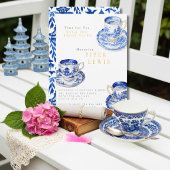 Chinoiserie Time for Tea Bridal Shower Blue  Kaart