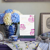 Chinoiserie Time for Tea Bridal Shower Pink  Kaart