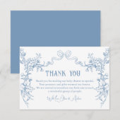 Chinoiserie toile babyshower bedankkaart (Voorkant / Achterkant)