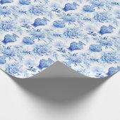 Chinoiserie Toile Blauw & Wit Bloemen Vazen Cadeaupapier (Hoek)