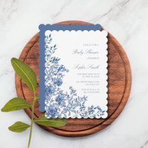 Chinoiserie toile blauwe delicate bloemenkinderfee