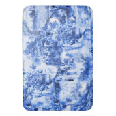 Chinoiserie toile, blauwe wilg, blauw china badmat (Voorkant Verticaal)
