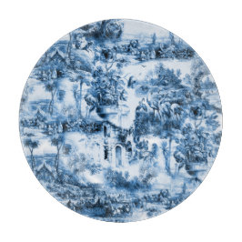Chinoiserie toile, blauwe wilg, blauw china snijplank