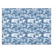 Chinoiserie toile, blauwe wilg, blauw china tafelkleed (Voorkant (Horizontaal))