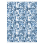 Chinoiserie toile, blauwe wilg, blauw china tafelkleed (Voorkant)