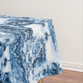 Chinoiserie toile, blauwe wilg, blauw china tafelkleed (Voorbeeld)