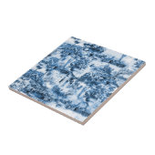 Chinoiserie toile, blauwe wilg, blauw china tegeltje (Zijkant)