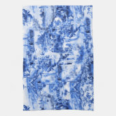 Chinoiserie toile, blauwe wilg, blauw china theedoek (Verticaal)