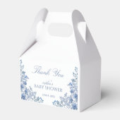 Chinoiserie Toile Blue Floral Baby Shower Bedankdoosjes (Achterkant)