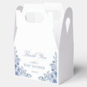 Chinoiserie Toile Blue Floral Baby Shower Bedankdoosjes (Geopend)