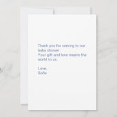 Chinoiserie Toile Blue Floral Baby Shower Bedankkaart (Achterkant)