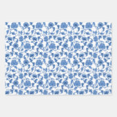 Chinoiserie Toile Blue Willow Inpakpapier Vel (Voorkant 3)