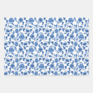 Chinoiserie Toile Blue Willow Inpakpapier Vel
