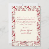 Chinoiserie Toile De Jouy Festive Photo Christmas Feestdagenkaart (Achterkant)