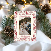 Chinoiserie Toile De Jouy Festive Photo Christmas Feestdagenkaart